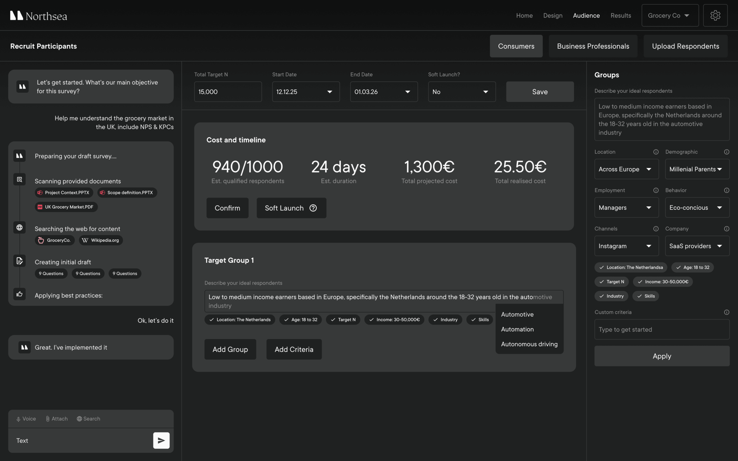 Audience – Recruit Participants – Consumers